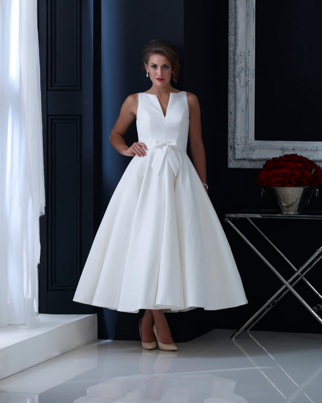 Tea length wedding dress with A-Line skirt  