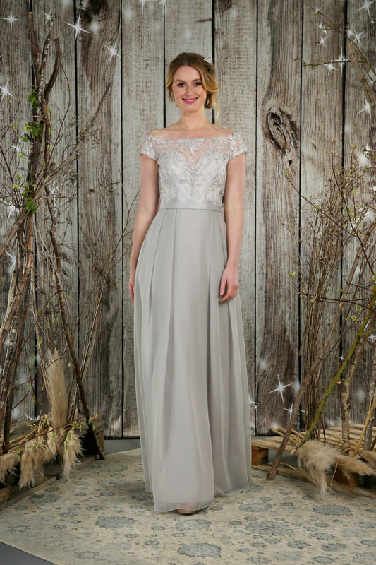 Sweetheart lace bodice bridesmaid dress.