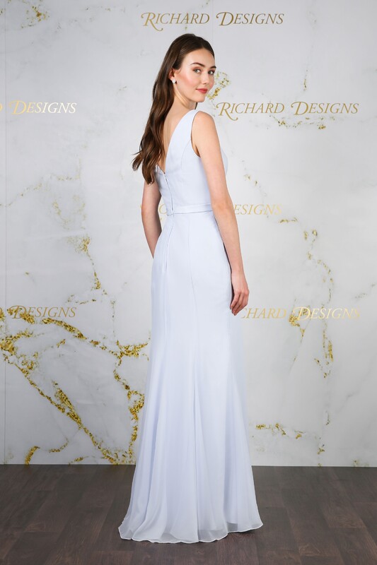 Classic full length chiffon bridesmaids dress.